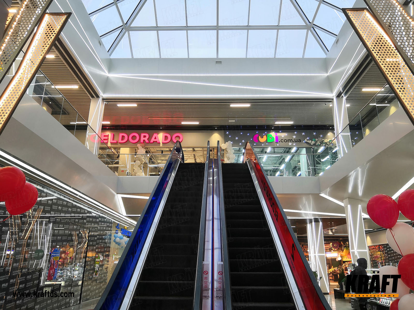 sufit podwieszany listwowy KRAFT w hipermarkecie