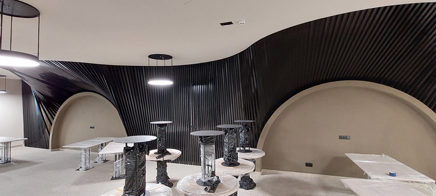 Rozwiązanie projektowe dla restauracji z listwą kubiczną firmy KRAFT