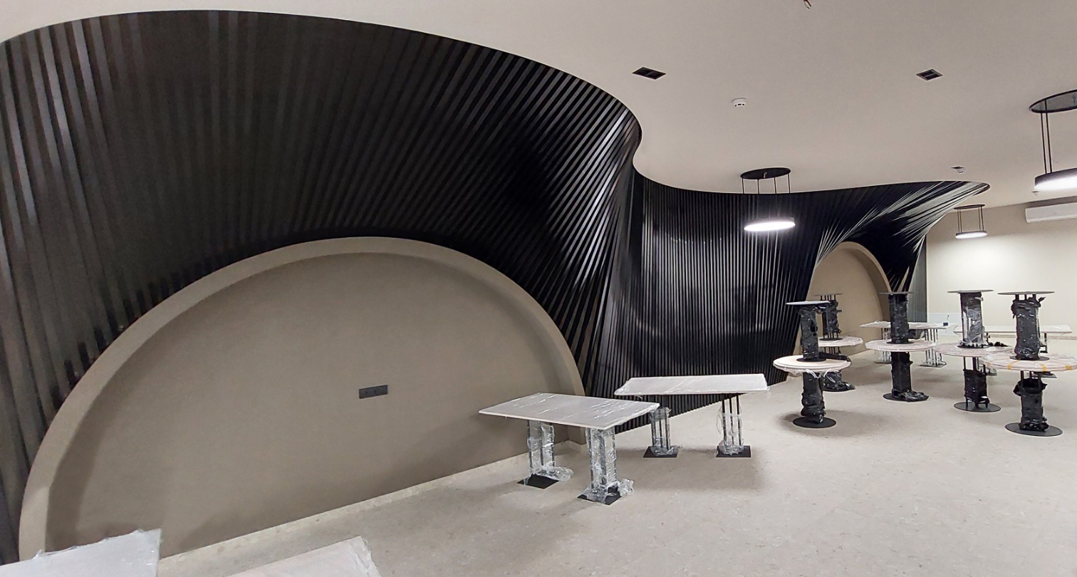 Rozwiązanie projektowe dla restauracji z listwą kubiczną firmy KRAFT