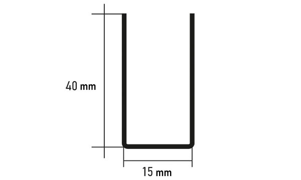 Profile shape and size of the cassette open cell ceiling grilyato GLK Kraft