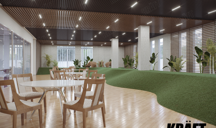 Sufit kombinowany - listwa, sufit rastrowy, KRAFT Led