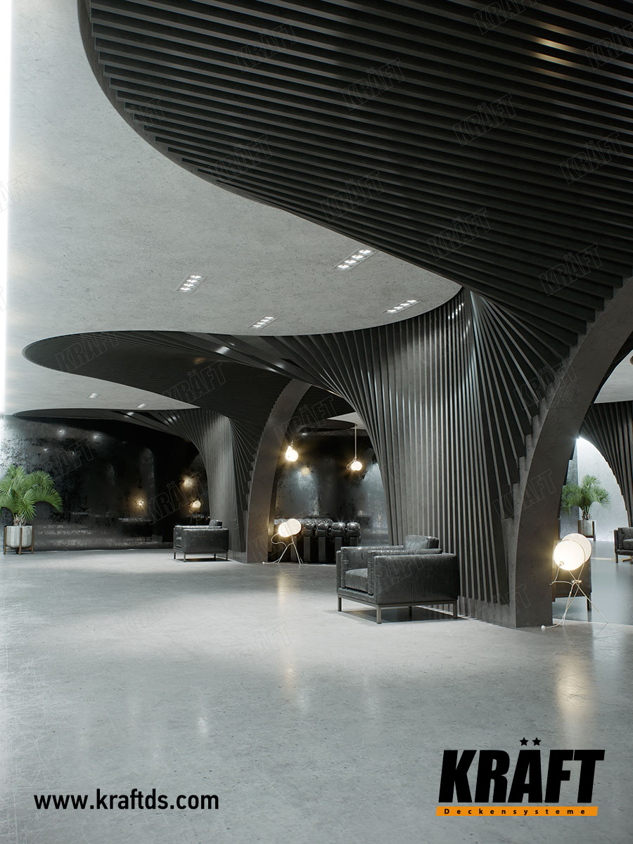 listwa kubiczna Kraft w suficie podwieszanym