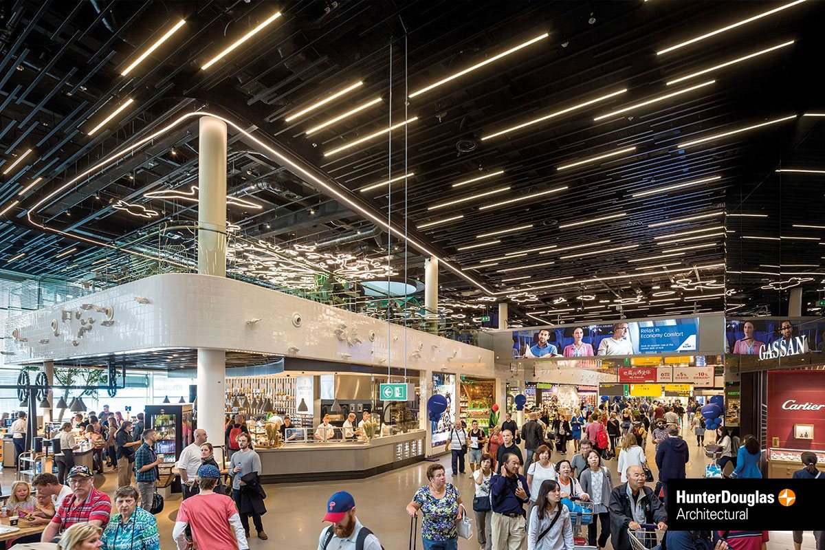 oryginalne pomysły na wykorzystanie listwy sufitowej Kraft w сentrum handlowych