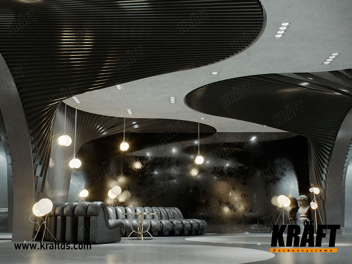 listwa kubiczna Kraft w suficie podwieszanym