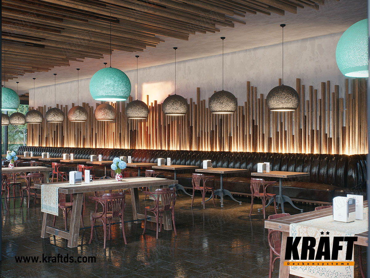 Okładzina ścienna oras sufit podwieszany z listwy kubicznej KRAFT