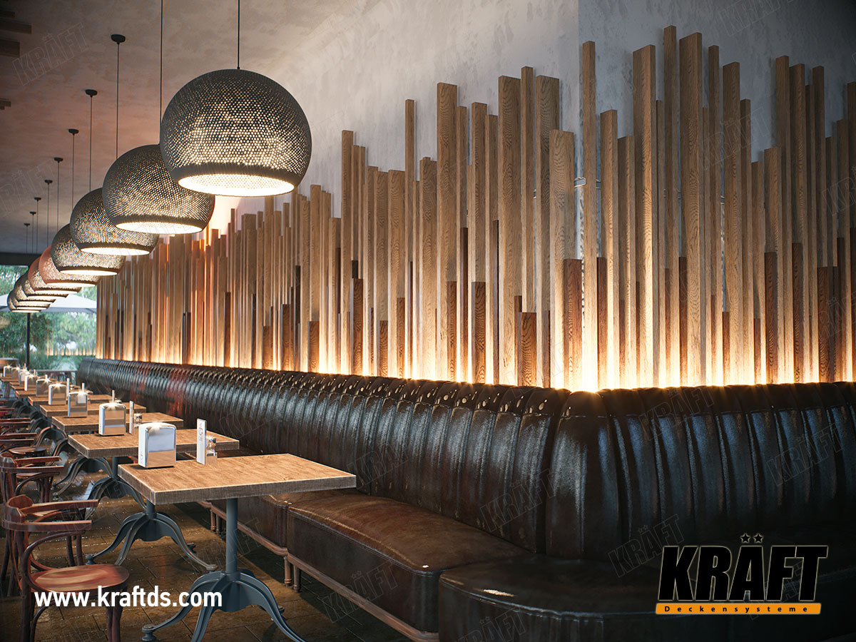 Okładzina ścienna oras sufit podwieszany z listwy kubicznej KRAFT