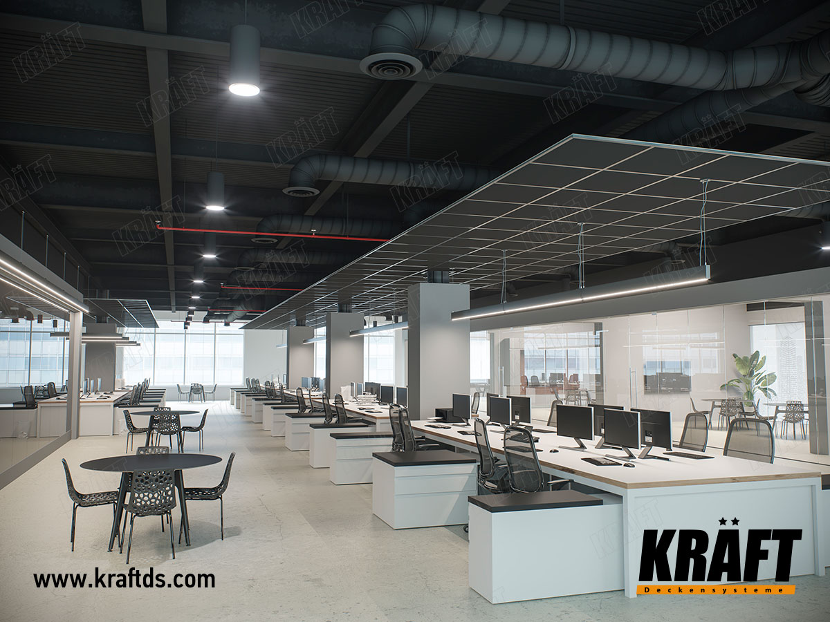 panele akustyczne kraft wood acoustic w biurze