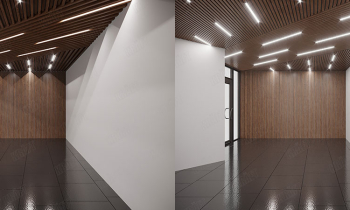 Sufity podwieszane KRAFT z wykorzystaniem KRAFT-Led i listwy kubicznej KRAFT