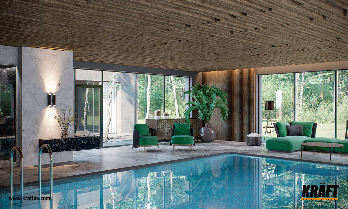 Możliwość montażu sufitu podwieszanego z listwy kubicznej KRAFT w pomieszczeniach o podwyższonej wilgotności. Przewaga listwy metalowej nad drewnianą