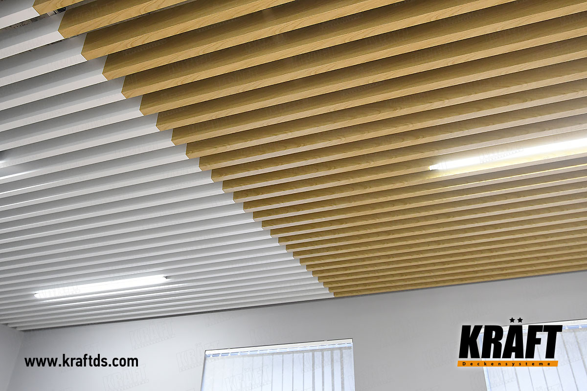 Salon sufitów podwieszanych KRAFT: Lampy KRAFT Led, T-profil, płyty, listwa kubiczna, sufit rastrowy (w tym „żaluzje”) w różnych kolorach i rozmiarach