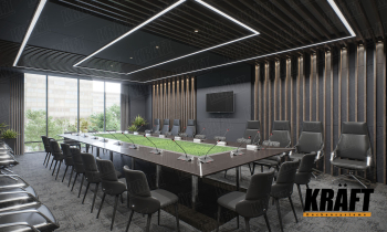 Phyto-office with a cube-shaped rail on the ceiling and walls (+6 photos)