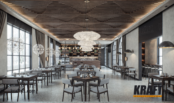 Recommendations for choosing a suspended ceiling for a cafe or restaurant