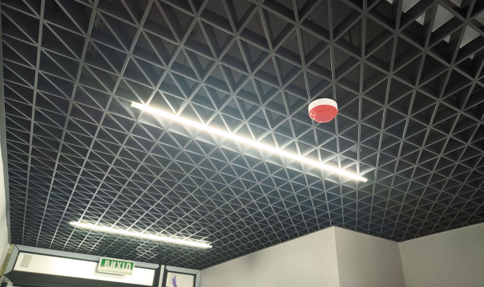 New project with a triangle open cell ceiling KRAFT