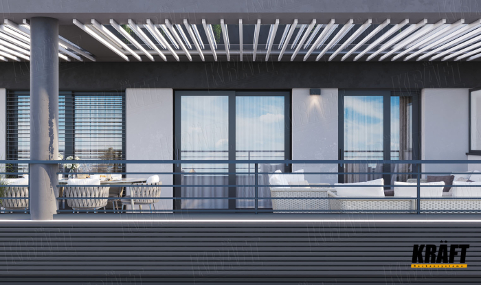 Eco-Friendly Decor: Cube-Shaped Rails on Facades and Canopies
